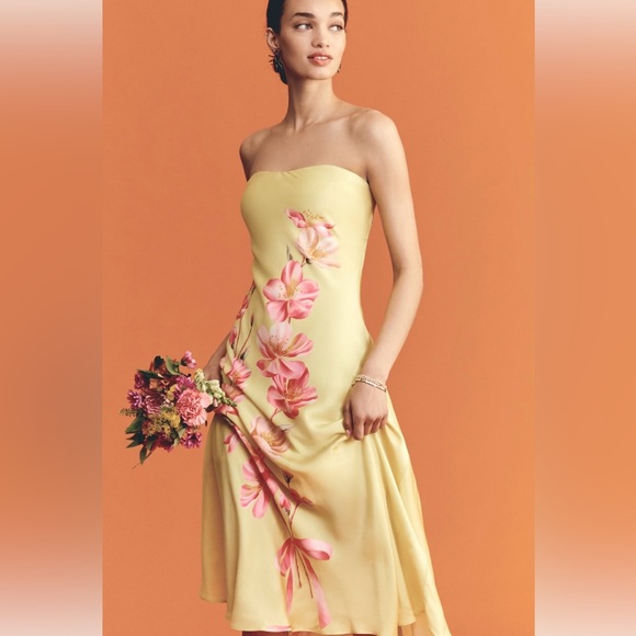 FARM RIO Strapless Printed Midi Split Dress - Picture 2 of 12